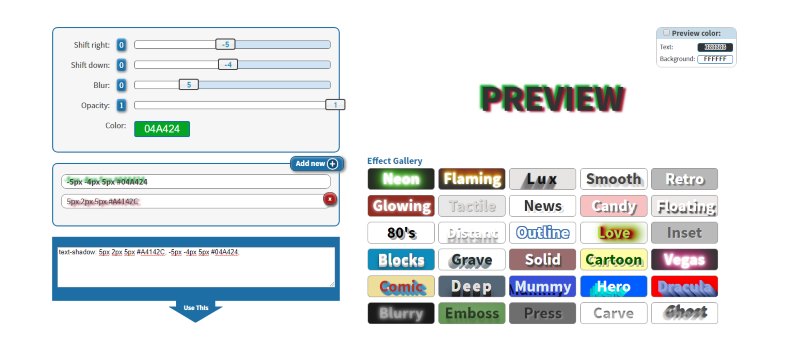 Text Shadow Css Generator Online